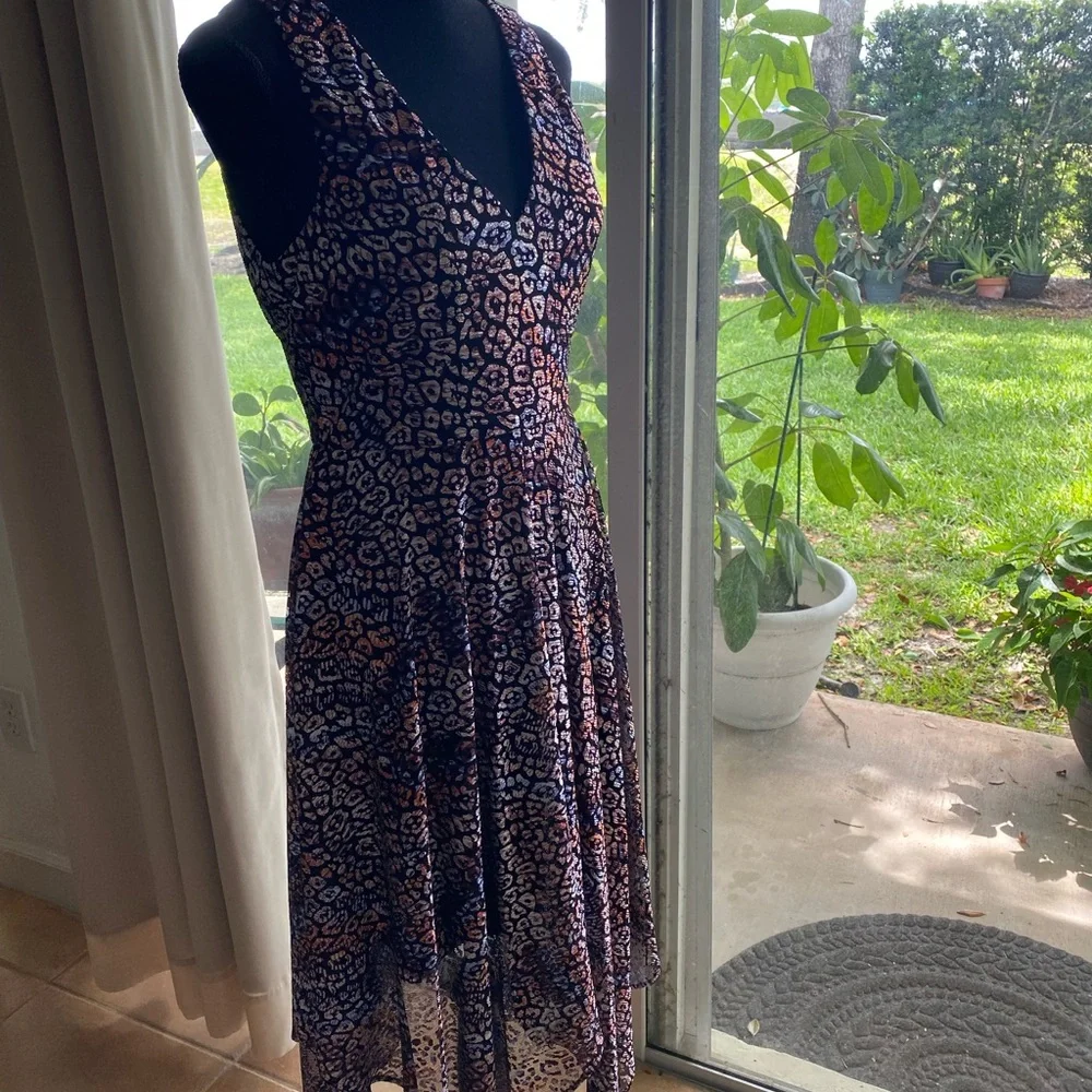 Kensie Pink and Black Sleeveless V-Neck Sundress - Picture 5 of 6